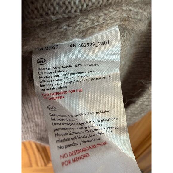 esmara Short Sleeve Sweater Size 12/14 Beige Collared Soft - Picture 3 of 5